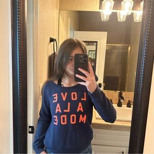 Victorias Secret Navy Blue and Coral “love a la mode” crewneck womens small